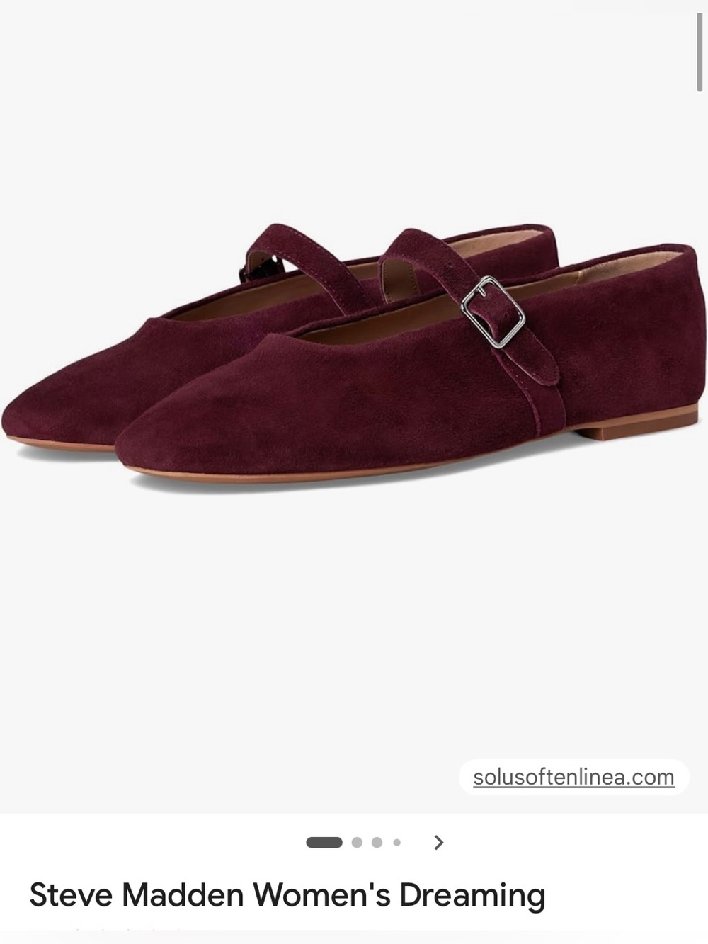 NWT Steve Madden Dreaming Mary Jane ballet flats, burgundy leather suede sz 8.5